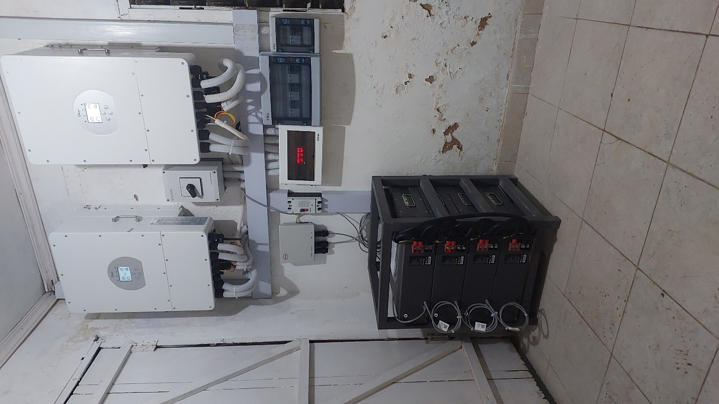 Sanana Hotel inverter and battery installation detail
