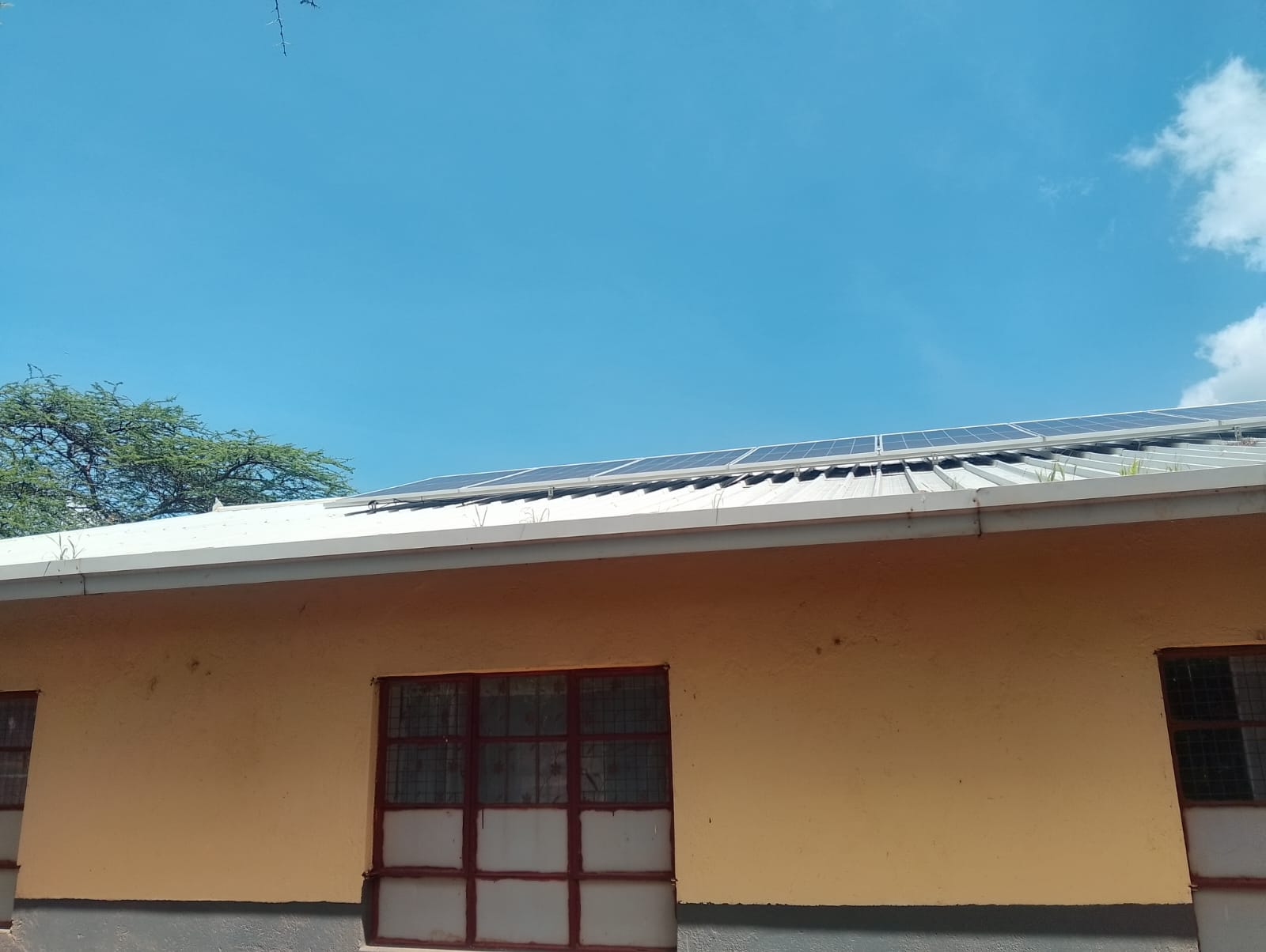 NGO Samburu office solar PV rooftop array after BESS upgrade and troubleshooting